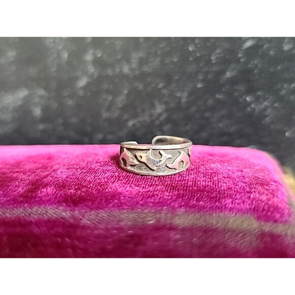 925 Dolphin Open Back Ring Vintage, SIZE US 3.25 - Picture 2 of 10
